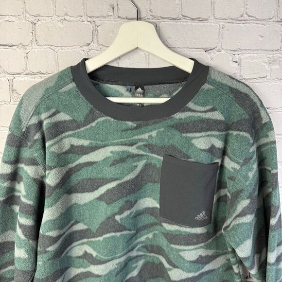 Adidas Mens Texture Printed Camo Golf Crewneck Sweatshirt Size Small - Picture 3 of 10